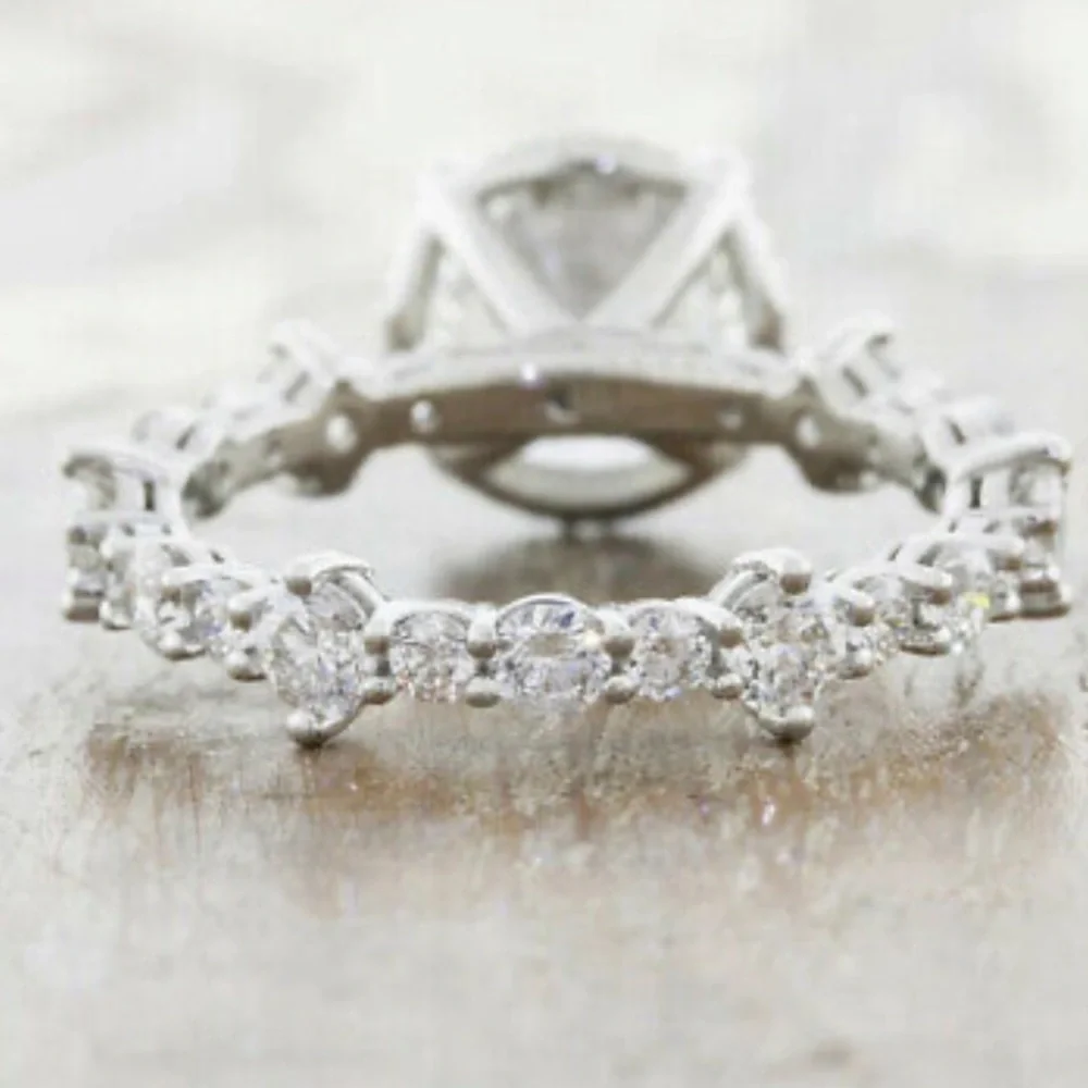 NEW 925 Sterling Silver Engagement Rings Set - Picture 3 of 4